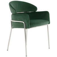 STOLICA S NASLONOM ZA RUKE  zelena  tekstil      - srebrne boje/zelena, Moderno, tekstil/metal (58/79/57cm) - Kayoom