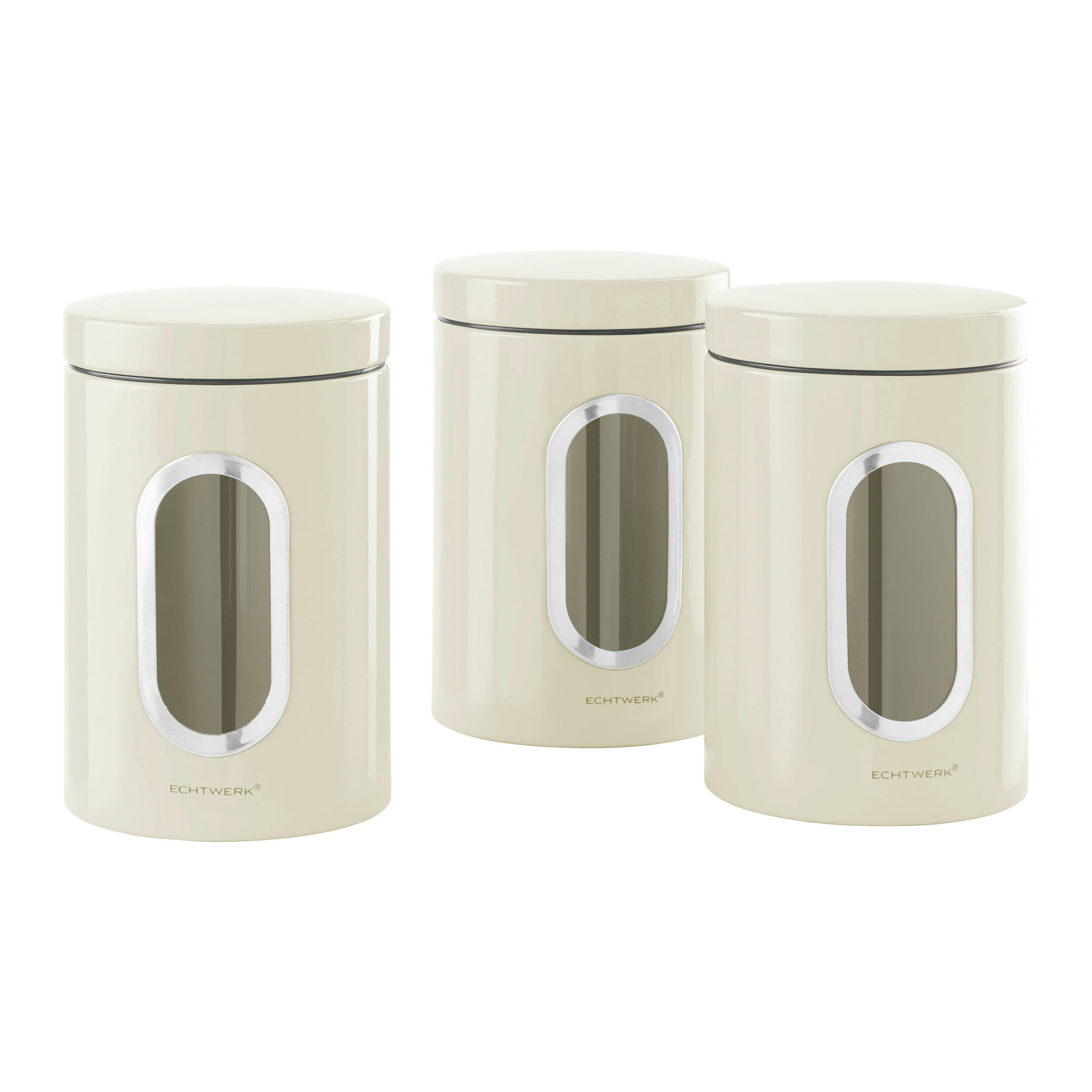 VORRATSDOSENSET 3-teilig  - Creme, Trend, Metall (11/17,5cm) - Echtwerk
