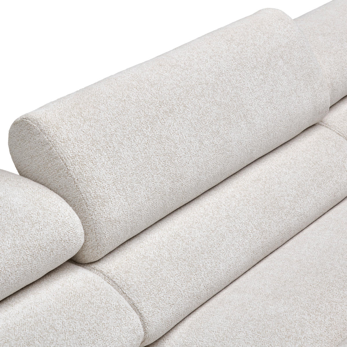 ECKSOFA in Velours Weiss  - Weiss, Natur, Holz/Textil (150/329cm) - Lomoco