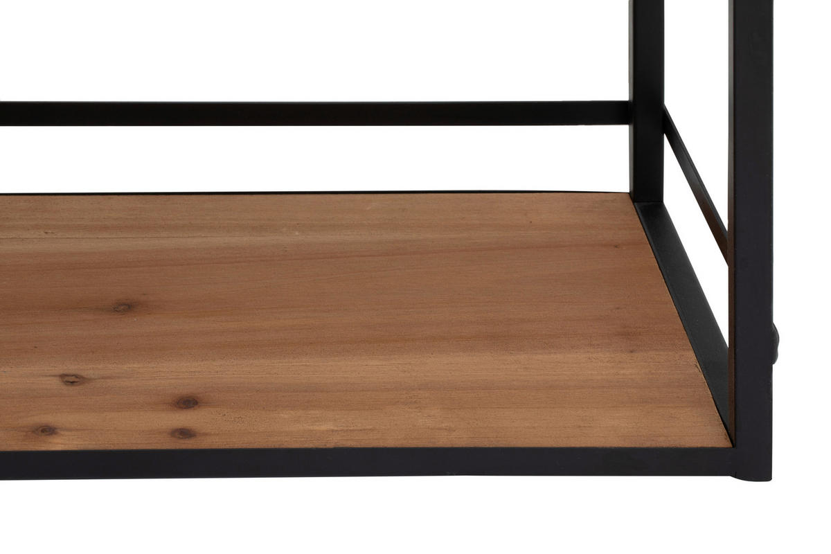 WANDREGAL 70/36.5/20 cm  - Schwarz/Naturfarben, LIFESTYLE, Holz/Metall (70/36.5/20cm) - Livetastic