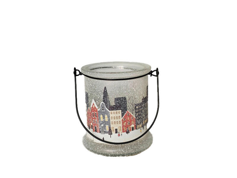 SVIETNIK  kov, sklo - viacfarebná, Lifestyle, kov/sklo (8,5/10cm) - X-Mas