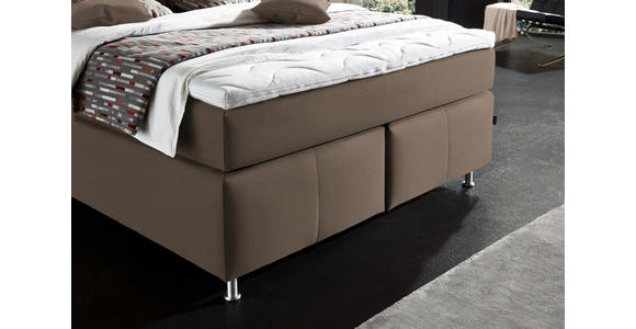 BOXSPRINGBETT 140/200 cm  in Braun  - Alufarben/Braun, KONVENTIONELL, Textil/Metall (140/200cm) - Dieter Knoll