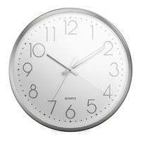 WANDUHR 30 cm   - Silberfarben/Weiß, Basics, Metall (30cm)