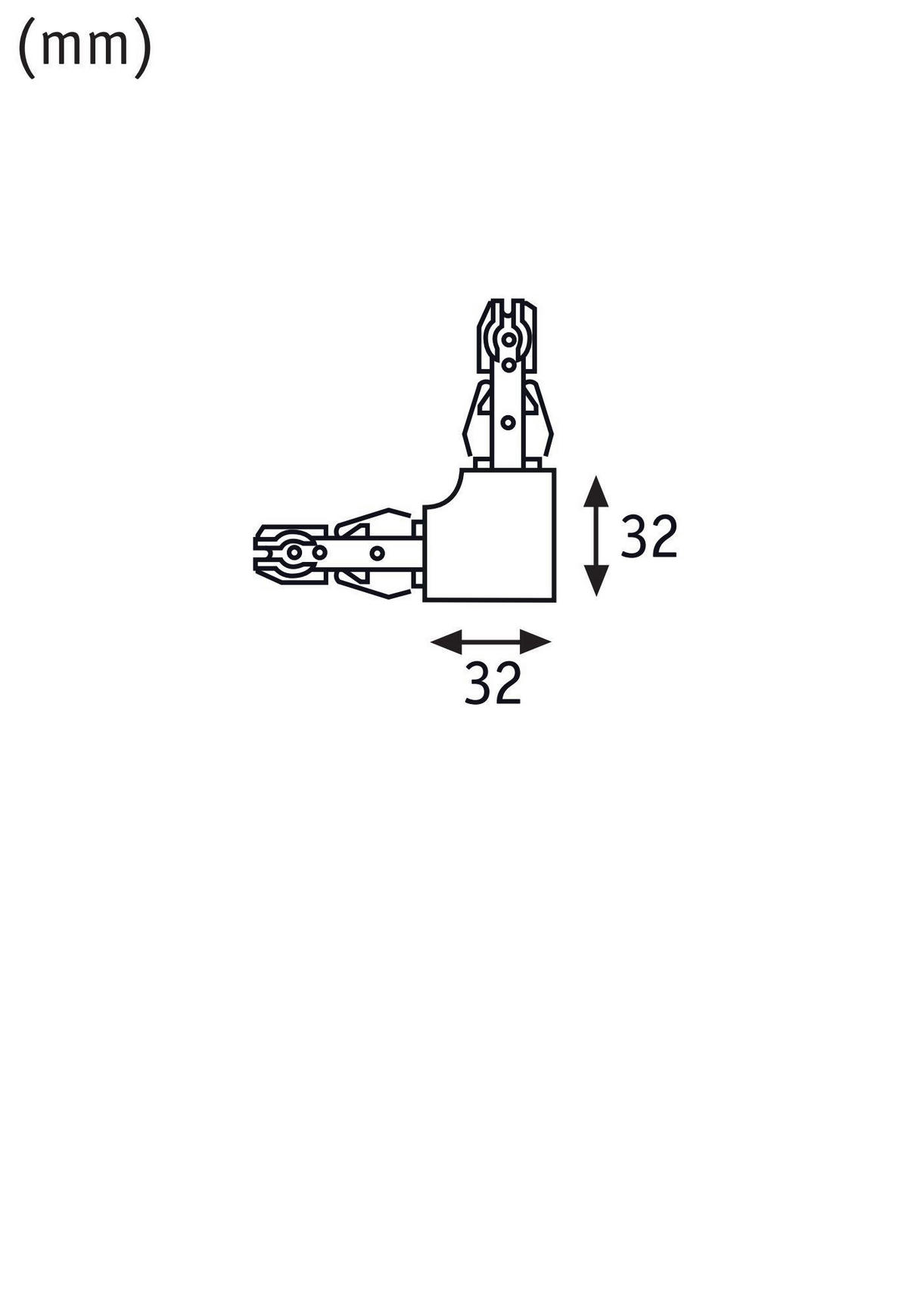 SCHIENENSYSTEM-VERBINDER URail L-Verbinder starr85369001 6,2/1,8/6,2 cm   - Perlmutt/Weiß, Basics, Metall (6,2/1,8/6,2cm) - Paulmann