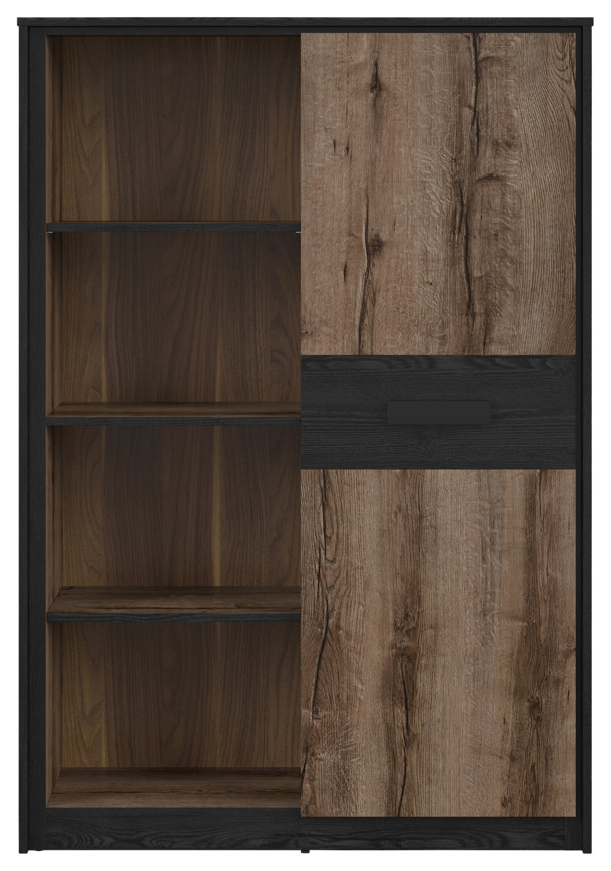 HIGHBOARD  in 100/145/41 cm  - Eichefarben/Schwarz, Design, Holzwerkstoff (100/145/41cm)