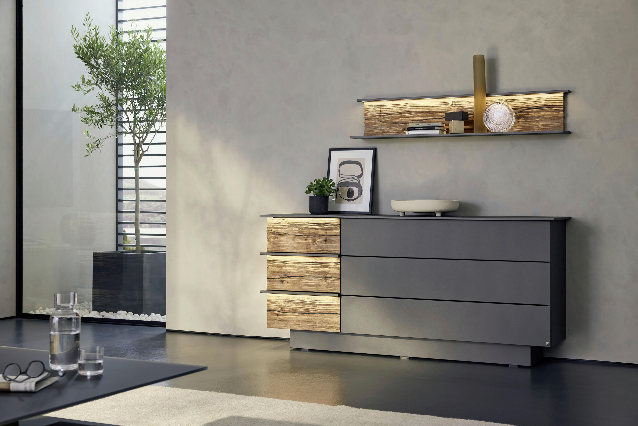 SIDEBOARD  in 181/82/43 cm  - Eichefarben/Grau, Design, Holz/Holzwerkstoff (181/82/43cm) - Musterring