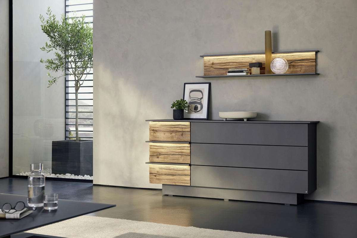 SIDEBOARD  in 181/82/43 cm  - Eichefarben/Grau, Design, Holz/Holzwerkstoff (181/82/43cm) - Musterring