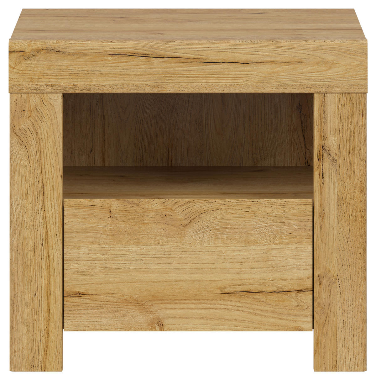 NOČNÁ SKRINKA, farba duba, 54,5/50,5/42 cm - biela/farba duba, Modern, kompozitné drevo (54,5/50,5/42cm) - MID.YOU