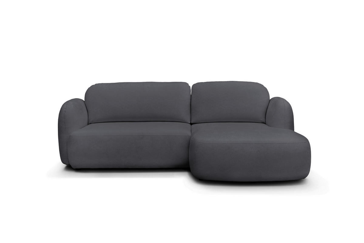 ECKSOFA VELU Graphitfarben Chenille  - Schwarz/Graphitfarben, Design, Textil (270/175cm) - MID.YOU