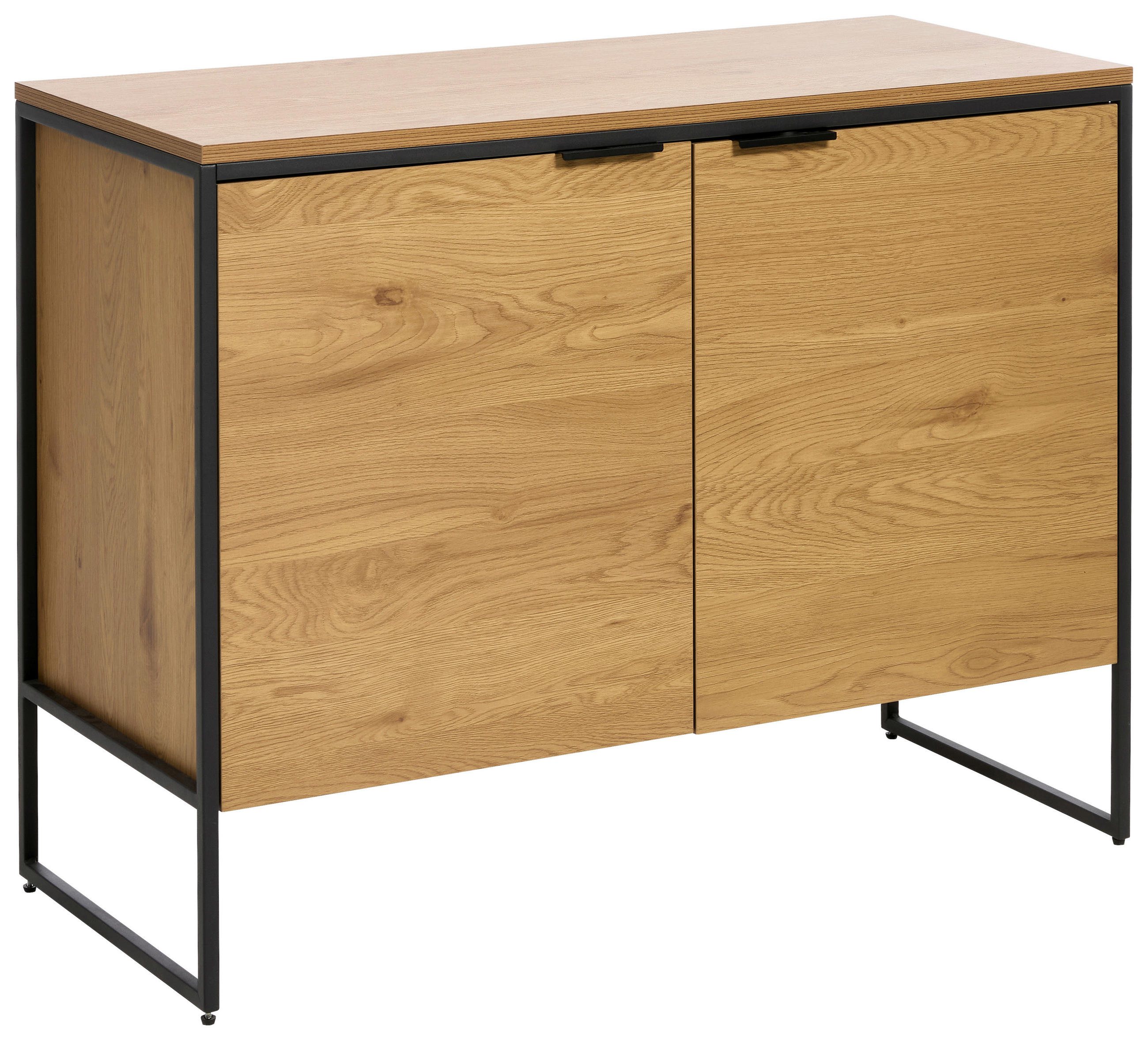 SIDEBOARD Eichefarben 105/80/45 cm - Eichefarben/Schwarz, Design, Holzwerkstoff/Metall (105/80/45cm) - Lomoco