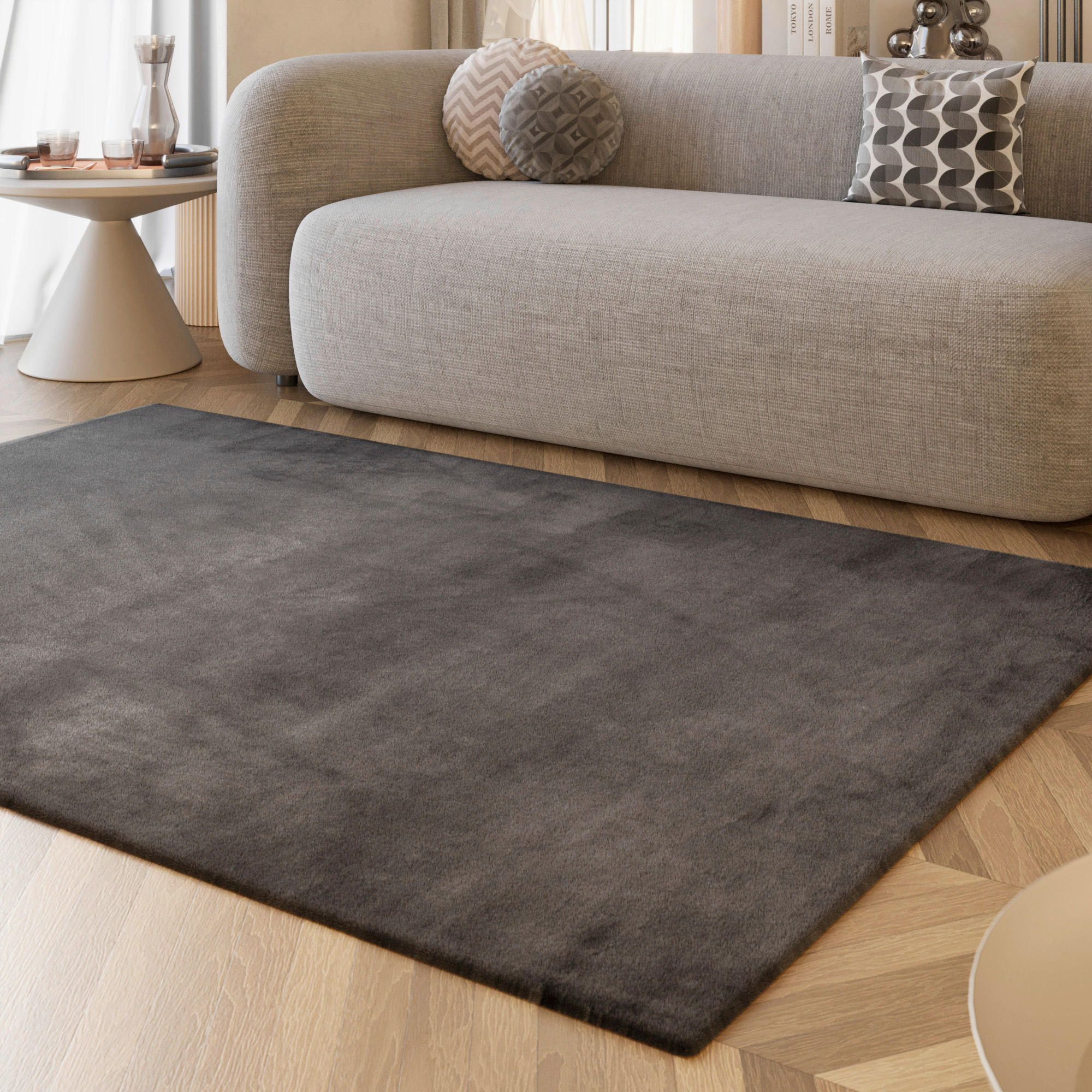 HOCHFLORTEPPICH 70/140 cm  - Anthrazit, KONVENTIONELL, Textil (70/140cm) - Esprit