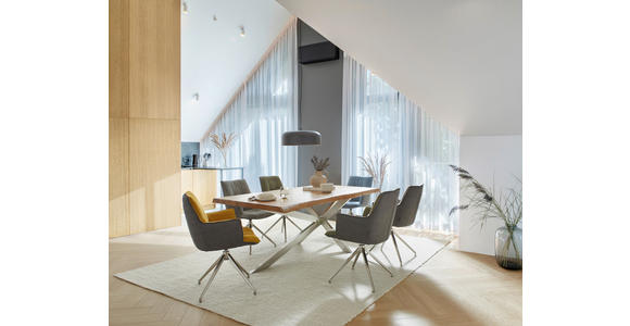 ESSTISCH - Edelstahlfarben/Akaziefarben, ROMANTIK / LANDHAUS, Holz/Metall (200/100/76cm) - Landscape