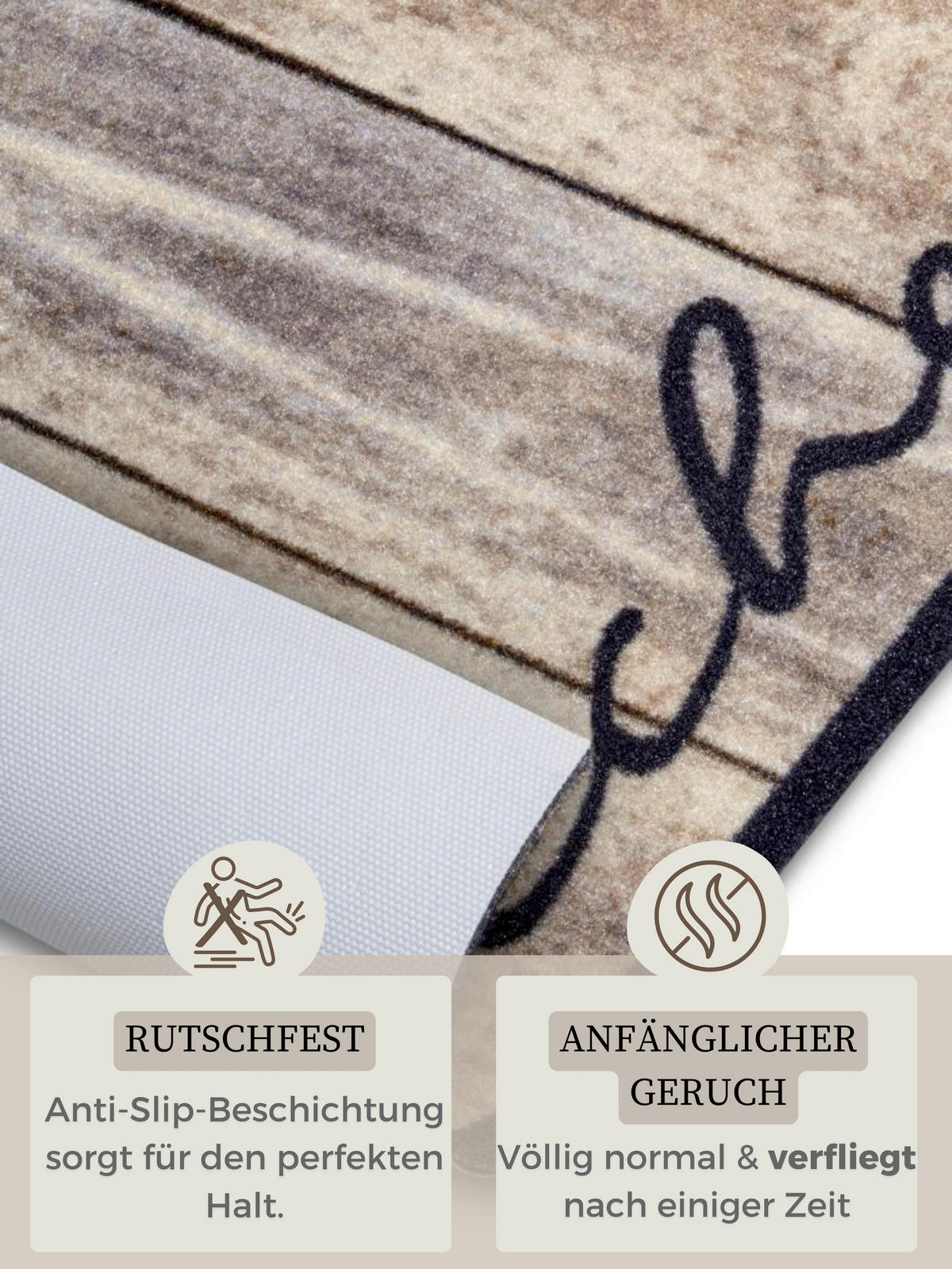 Küchenläufer in Braun/Taupe (r 50/150 cm Cook & Clean Taupe, Braun  - Taupe/Braun, Design, Kunststoff/Textil (50/150cm) - Hanse Home