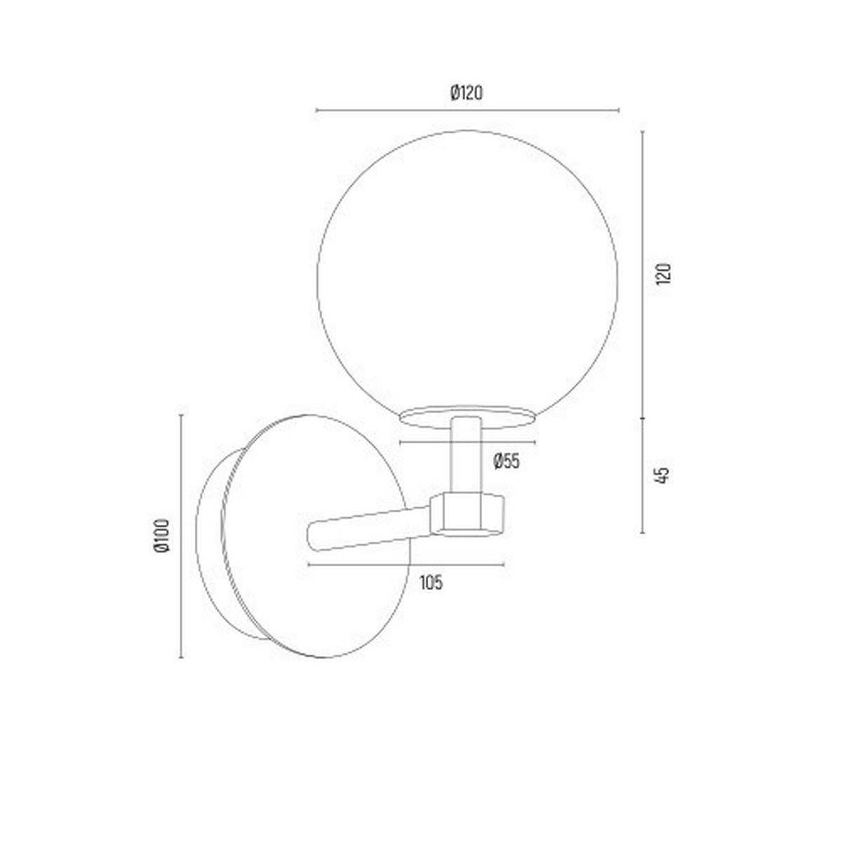 WANDLEUCHTE Paloma 20.5/12/19 cm   - Messingfarben/Weiß, KONVENTIONELL, Glas/Metall (20.5/12/19cm)