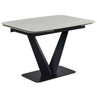 ESSTISCH Schwarz, Weiß rechteckig  ausziehbar  - Schwarz/Weiß, Design, Keramik/Metall (120-180/90/76cm) - Novel