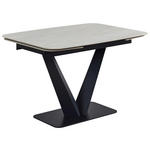 ESSTISCH in Metall, Keramik 120-180/90/76 cm  - Schwarz/Weiß, Design, Keramik/Metall (120-180/90/76cm) - Novel