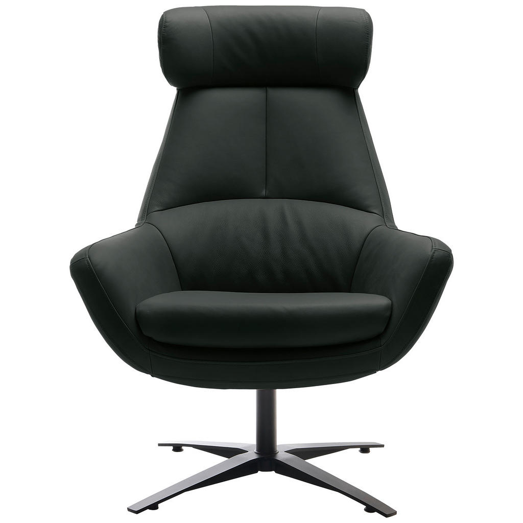 Thumbnail - Trendmanufaktur Sessel BE Organic, Schwarz, Leder, Echtleder, Anilinleder, 81x112x83 cm, Made in EU, Lederauswahl, Stoff...