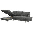 ECKSOFA in Webstoff Schwarz  - Schwarz, KONVENTIONELL, Textil/Metall (183/293cm) - Carryhome