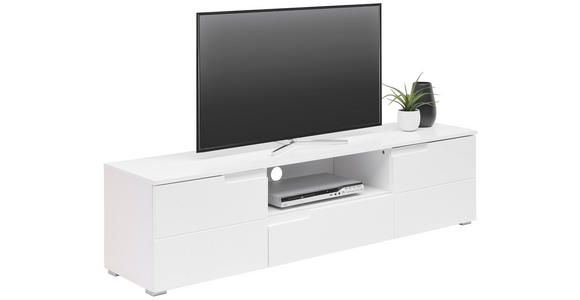 LOWBOARD Spice  in 165/42/40 cm  - Weiß Hochglanz/Silberfarben, Design, Holzwerkstoff/Kunststoff (165/42/40cm) - Carryhome