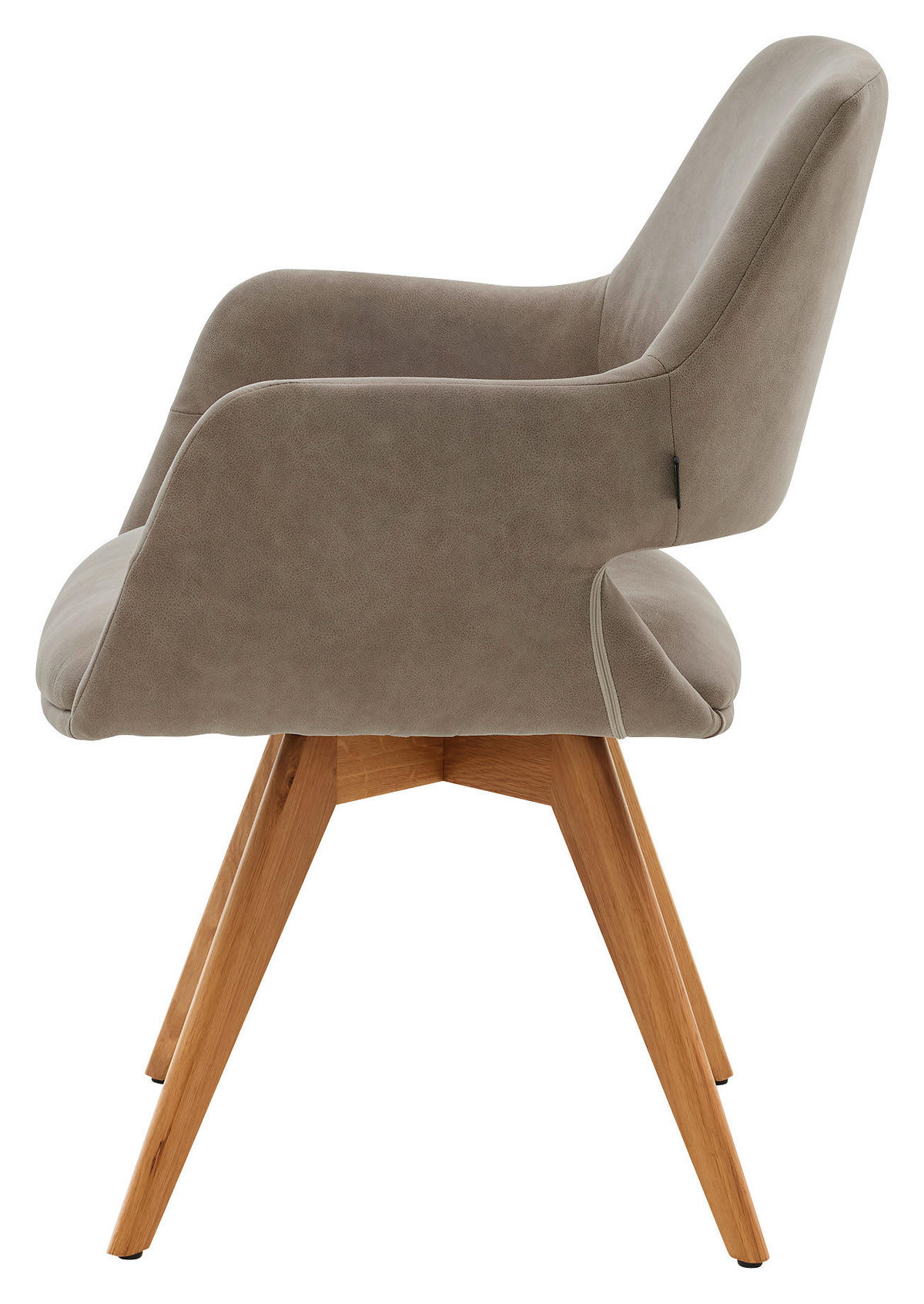 ARMLEHNSTUHL  Stoffauswahl, Sitzfläche 180° drehbar, automatische Rückholfunktion Mikrofaser  - Beige, Design, Holz/Textil (62/83/62cm) - Musterring