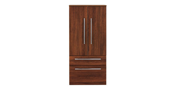 MIDISCHRANK 60/129,6/30 cm - Chromfarben/Braun, Design, Glas/Holzwerkstoff (60/129,6/30cm) - Dieter Knoll