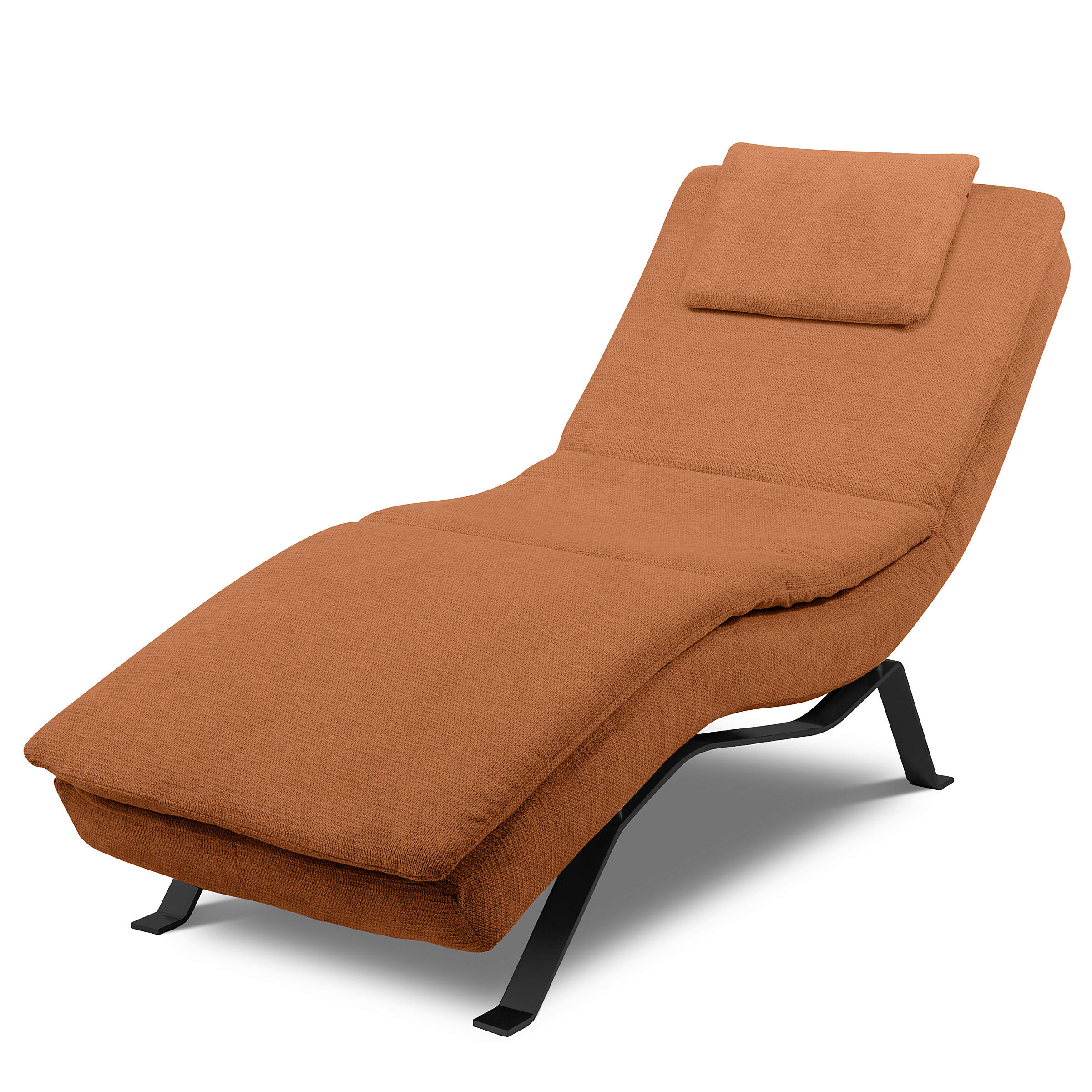 RELAXLIEGE Echtleder Rostfarben  - Rostfarben/Schwarz, Design, Leder/Metall (65/95/171cm) - Celina Home