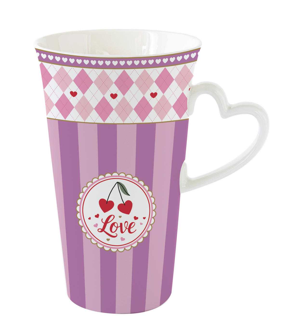 POHÁR  - világos rózsaszín/fehér, Basics, kerámia (0.60l)