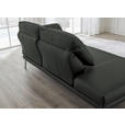 RÉCAMIERE in Echtleder Dunkelgrau  - Chromfarben/Dunkelgrau, Design, Leder/Metall (209/85-109/95-16cm) - Dieter Knoll
