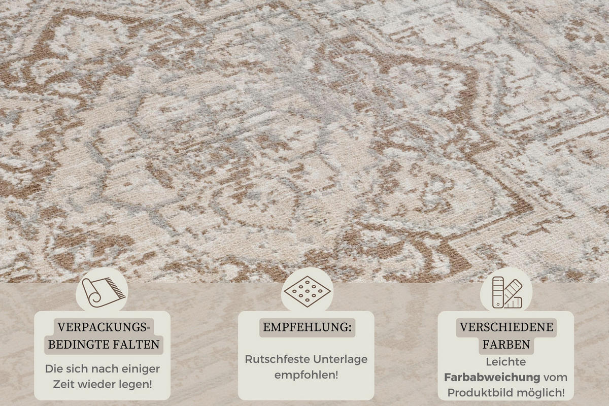 FLACHWEBETEPPICH 160/235 cm Terrain Braun, Creme  - Creme/Braun, Design, Kunststoff/Textil (160/235cm)