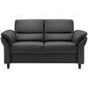 3-SITZER-SOFA in Lederlook Schwarz  - Schwarz, MODERN, Holz/Textil (192/90/89cm) - Livetastic