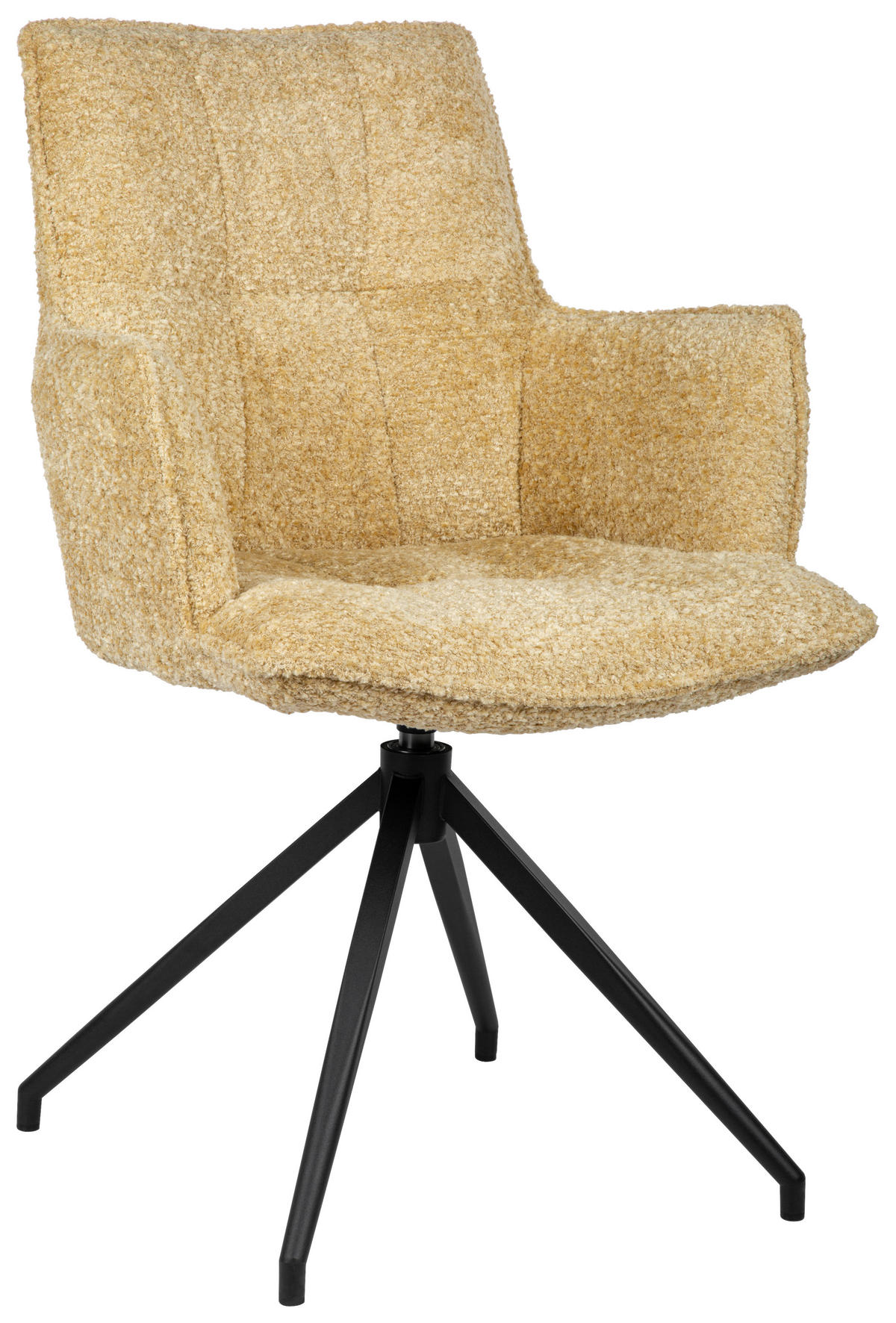 ARMLEHNSTUHL  in Eisen Chenille  - Gelb/Schwarz, Design, Textil/Metall (59/89,5/63cm) - Novel