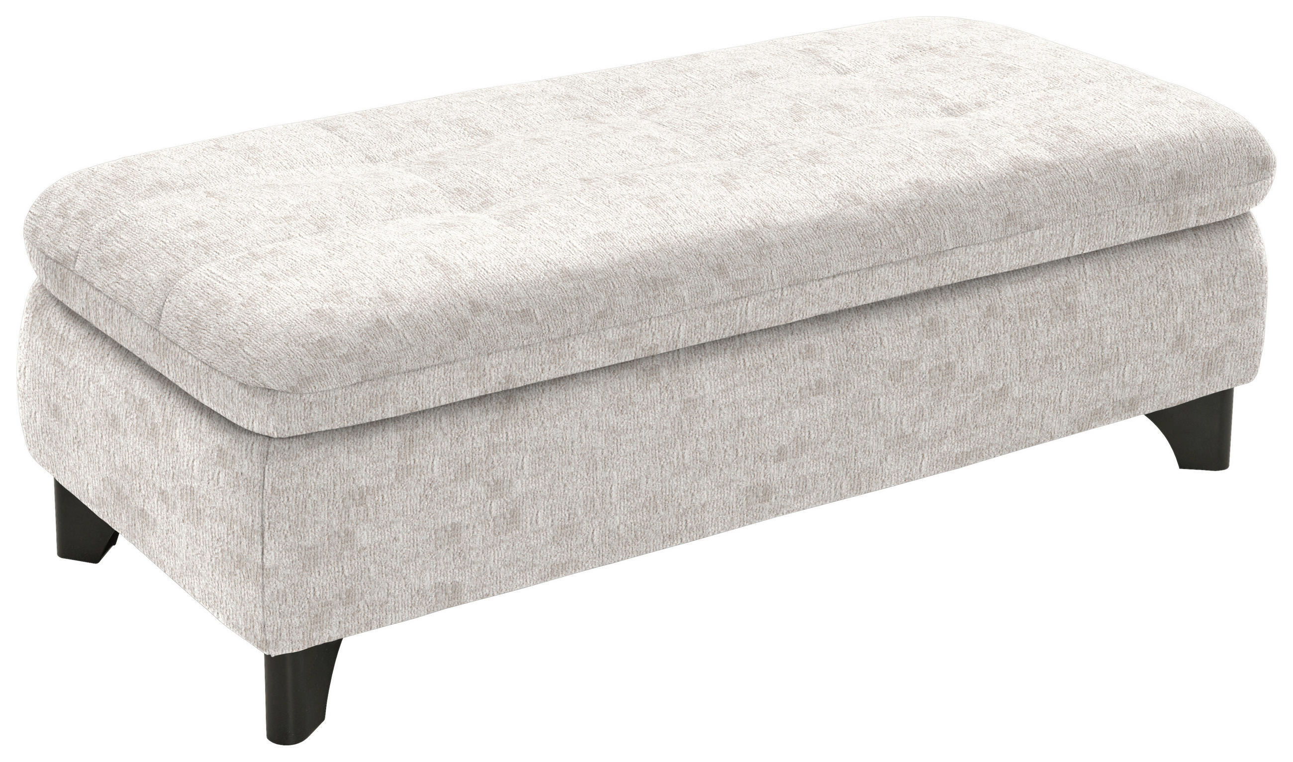 HOCKER in Textil Ecru  - Ecru/Schwarz, KONVENTIONELL, Textil/Metall (60/45/60cm) - Carryhome