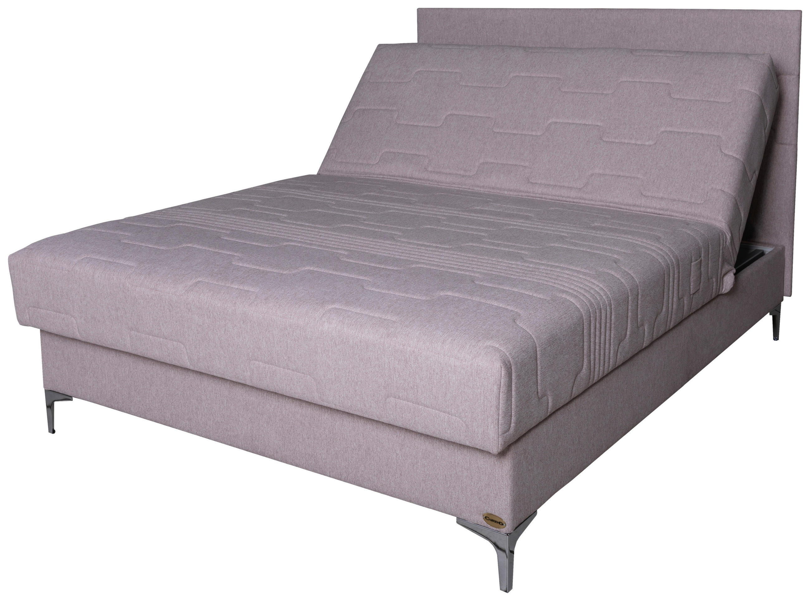 KÁRPITOZOTT ÁGY 160/200 cm  halvány rózsaszín  - ezüst/halvány rózsaszín, Basics, textil/fém (160/200cm) - Cardo