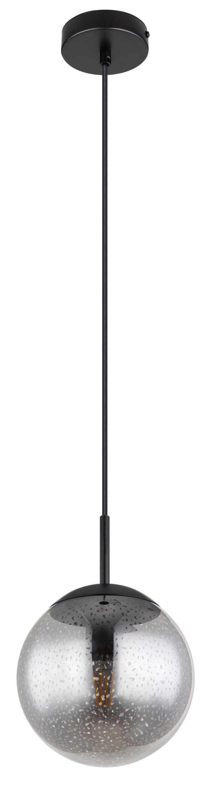 HÄNGELEUCHTE 20/120 cm   - Schwarz/Grau, Design, Glas/Kunststoff (20/120cm) - Globo