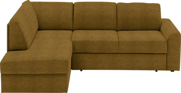 ECKSOFA in Webstoff Dunkelgelb  165/224 cm  - Dunkelgelb/Schwarz, KONVENTIONELL, Kunststoff/Textil (165/224cm) - Xora