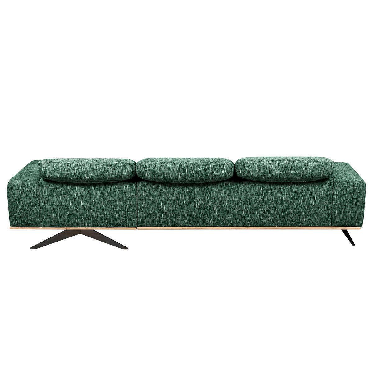 ECKSOFA Struktur Grün  - Schwarz/Grün, Design, Holz/Textil (295/187cm) - Livetastic