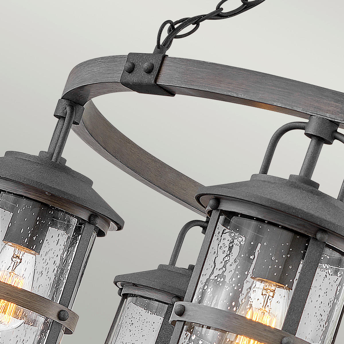 KRONLEUCHTER 94.9/92.7 cm    - Zinkfarben/Grau, Konventionell, Glas/Metall (94.9/92.7cm) - Elstead Lighting
