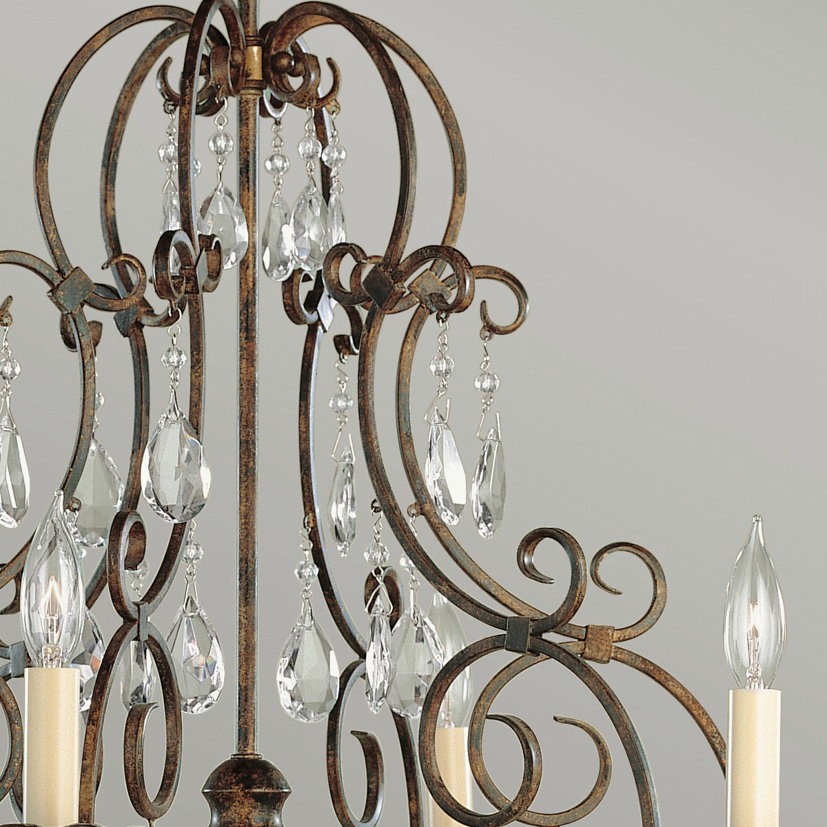 KRONLEUCHTER 63.8/68.3 cm    - Bronzefarben, Konventionell, Glas/Metall (63.8/68.3cm) - Elstead Lighting