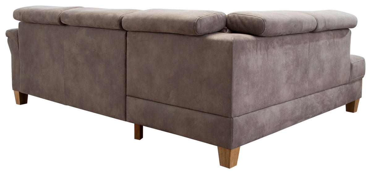 ECKSOFA Braun Mikrofaser  - Eichefarben/Beige, KONVENTIONELL, Holz/Textil (194/245cm) - Sit & More