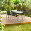 GARTENSET Teakholz Edelstahl  - Silberfarben/Teakfarben, MODERN, Glas/Holz