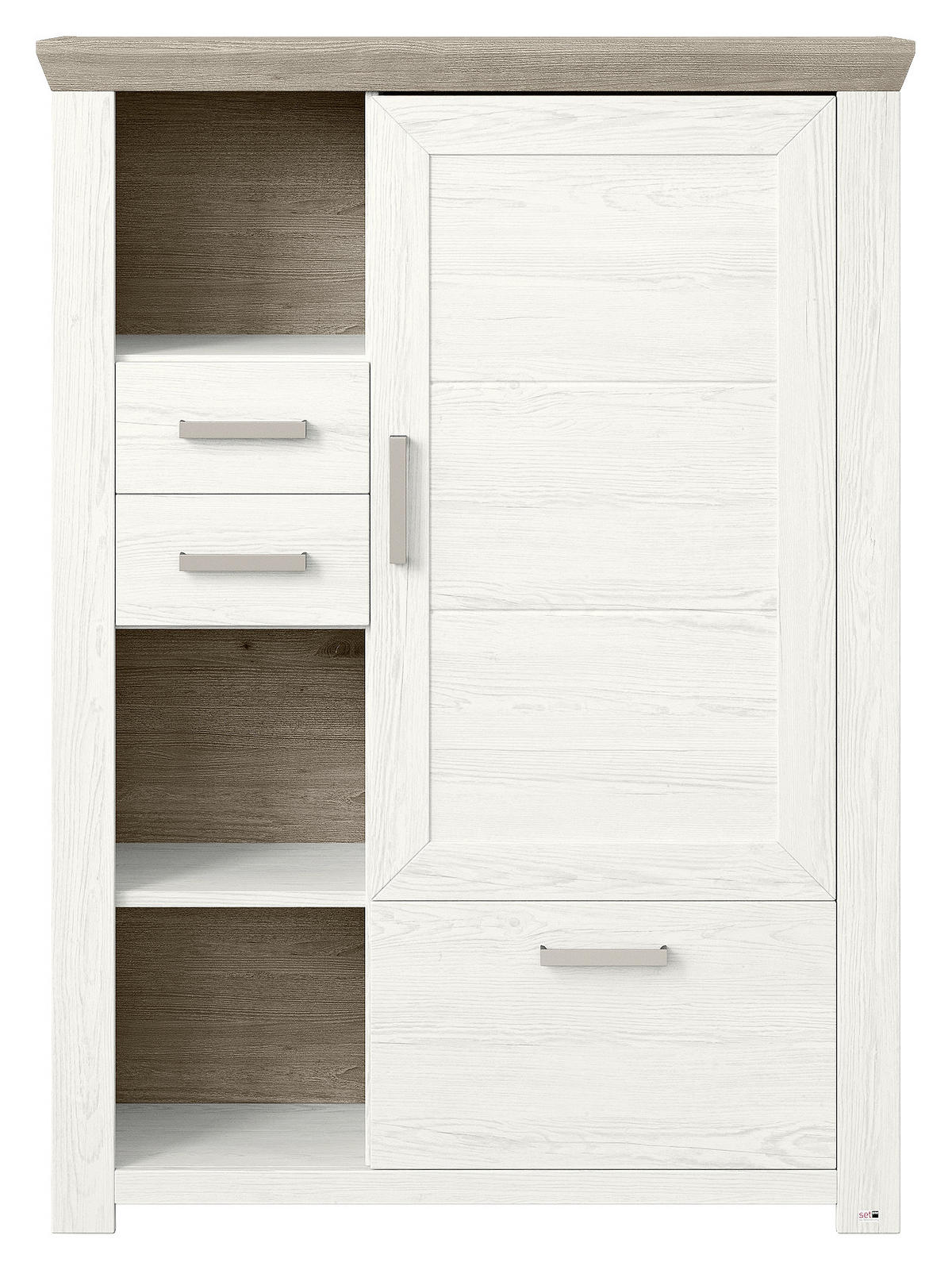HIGHBOARD  in 104,5/142,6/42,2 cm  - Eichefarben/Weiß, Design, Holzwerkstoff/Metall (104,5/142,6/42,2cm) - SetOne by Musterring
