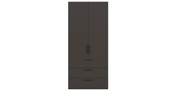 DREHTÜRENSCHRANK 101/223/61 cm,  in Graphitfarben, 2-türig  - Schwarz/Graphitfarben, Basics, Holzwerkstoff/Metall (101/223/61cm) - Novel