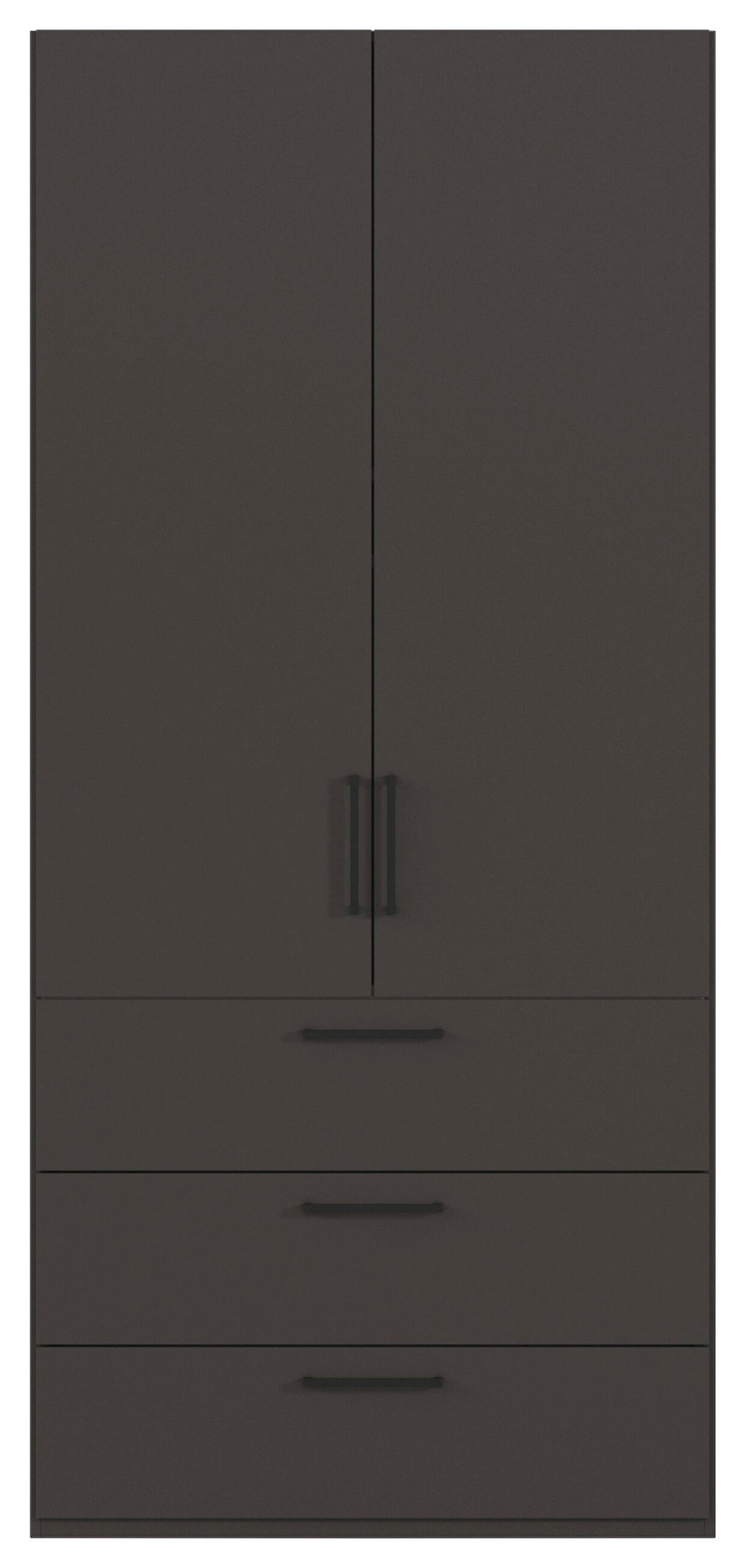 DREHTÜRENSCHRANK 101/235/61 cm,  in Graphitfarben, 2-türig  - Schwarz/Graphitfarben, Basics, Holzwerkstoff/Metall (101/235/61cm) - Novel