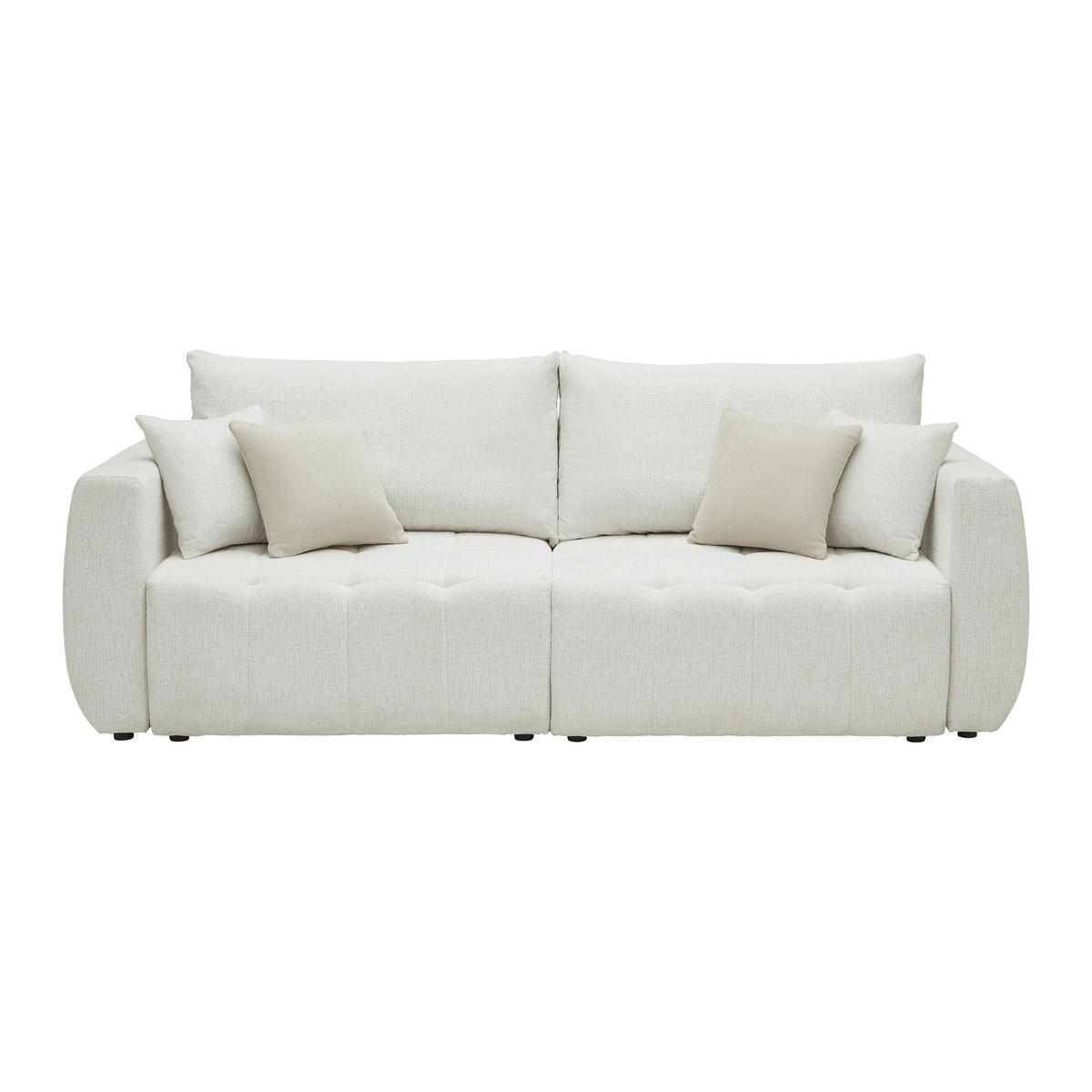 SCHLAFSOFA in Chenille, Jacquard Creme  - Beige/Creme, Kunststoff/Textil (245/74-90/104cm) - MID.YOU