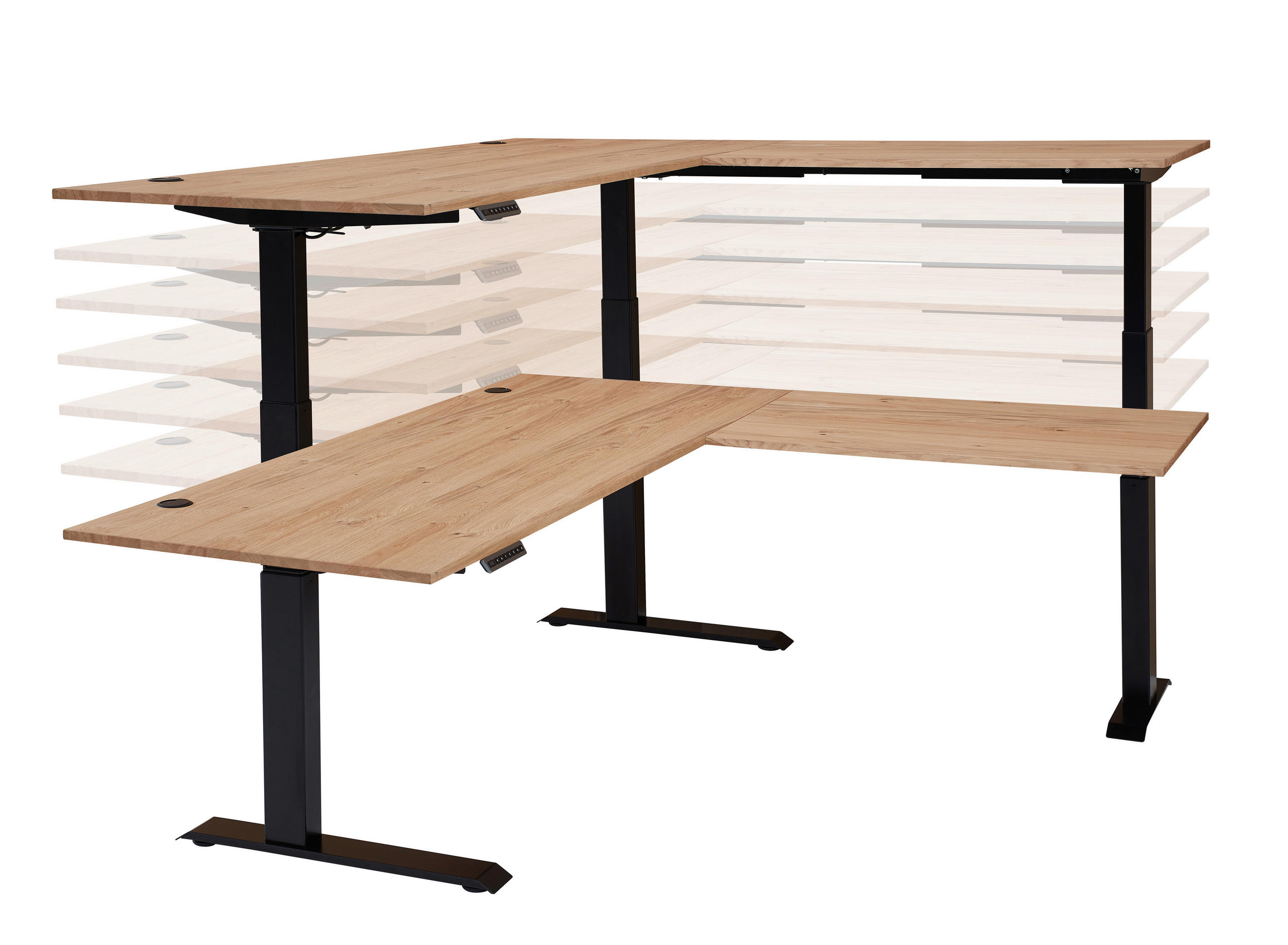 ECKSCHREIBTISCH 185/177/64-129 cm  in Eiche Artisan  - Eiche Artisan, Modern, Holzwerkstoff (185/177/64-129cm) - MID.YOU