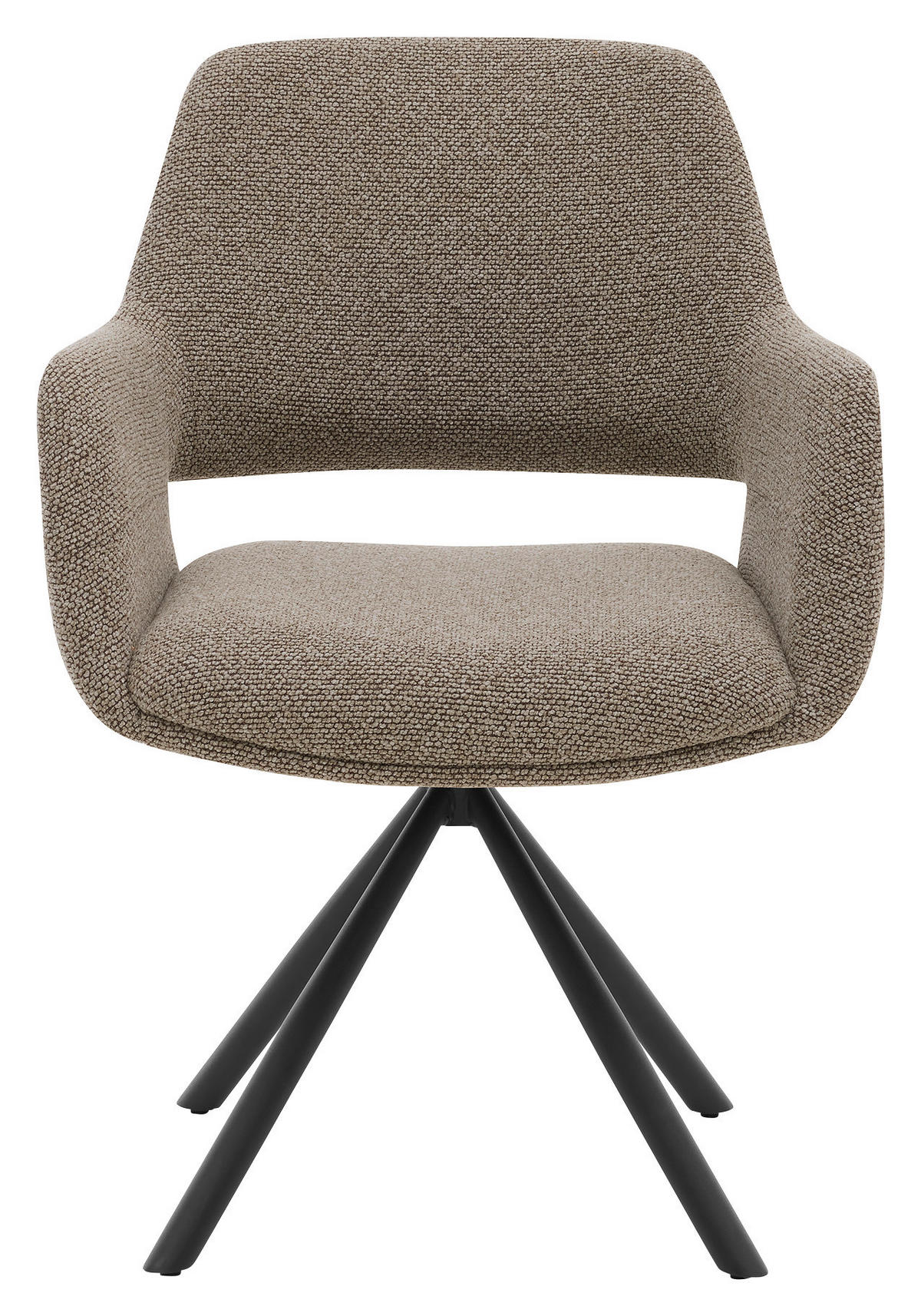 ARMLEHNSTUHL  Stoffauswahl, Sitzfläche 180° drehbar, automatische Rückholfunktion Mikrofaser  - Taupe/Schwarz, Design, Textil/Metall (62/83/62cm) - Musterring