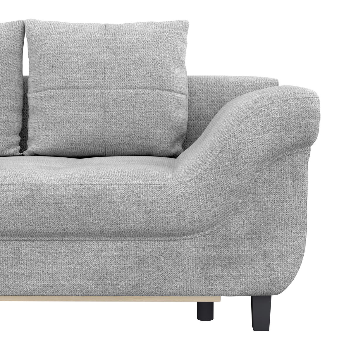 HÖRNSOFFA i chenille, struktur greige  - greige/svart, Klassisk, textil (197/309cm) - MID.YOU