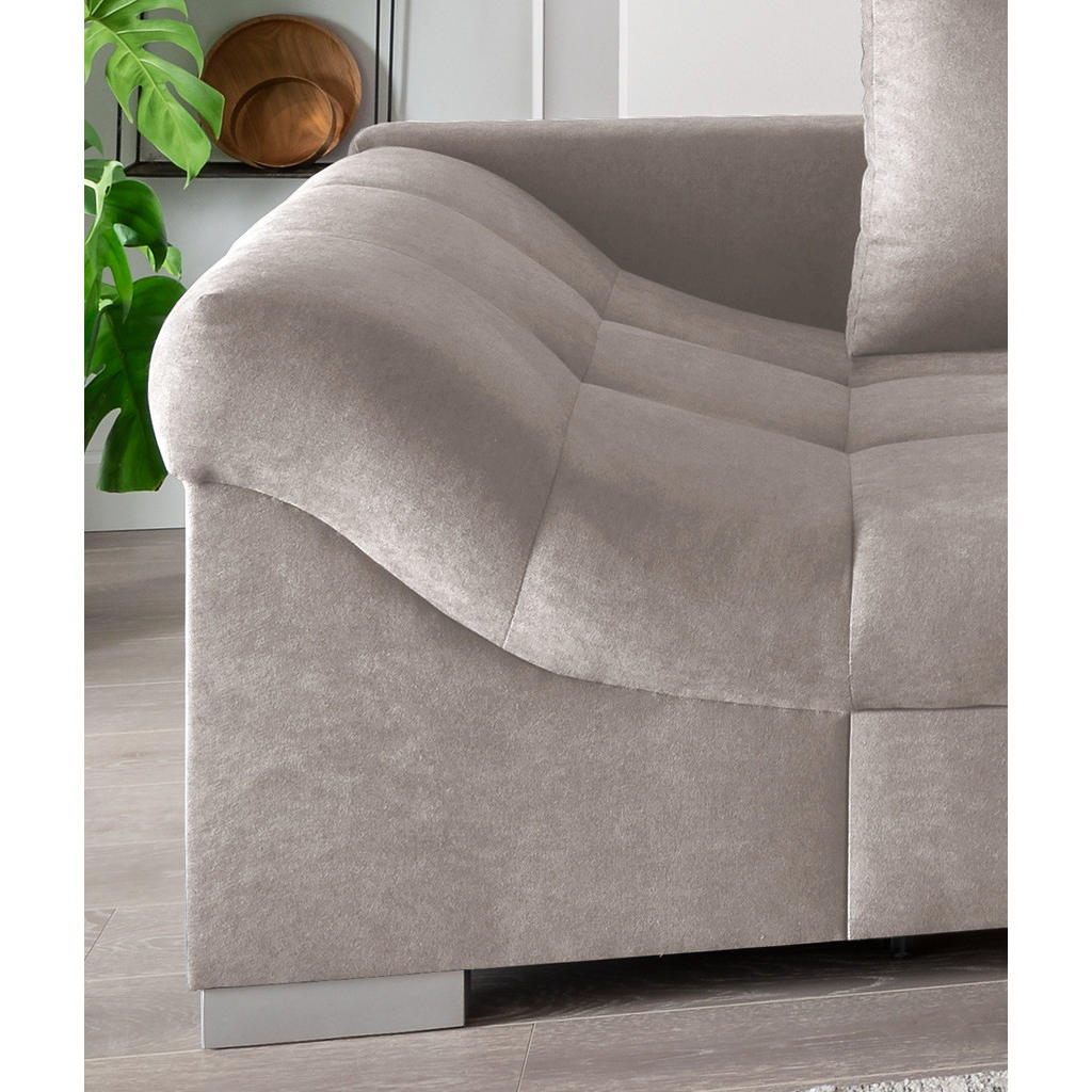 Thumbnail - Mid.you Eckschlafsofa, Taupe, Textil, Buche, 4-Sitzer, Füllung: Schaumstoff, 298x202 cm, Liegefunktion, Rücken echt, Arm...