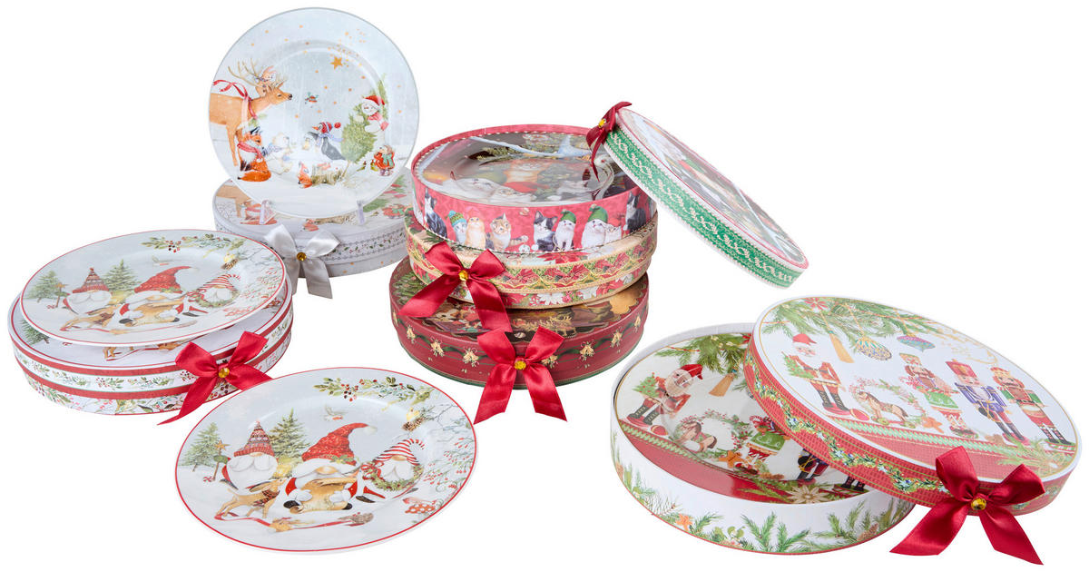 TALÍŘEK NA DORT, keramika, 20 cm - vícebarevná, Lifestyle, keramika (20cm) - X-Mas