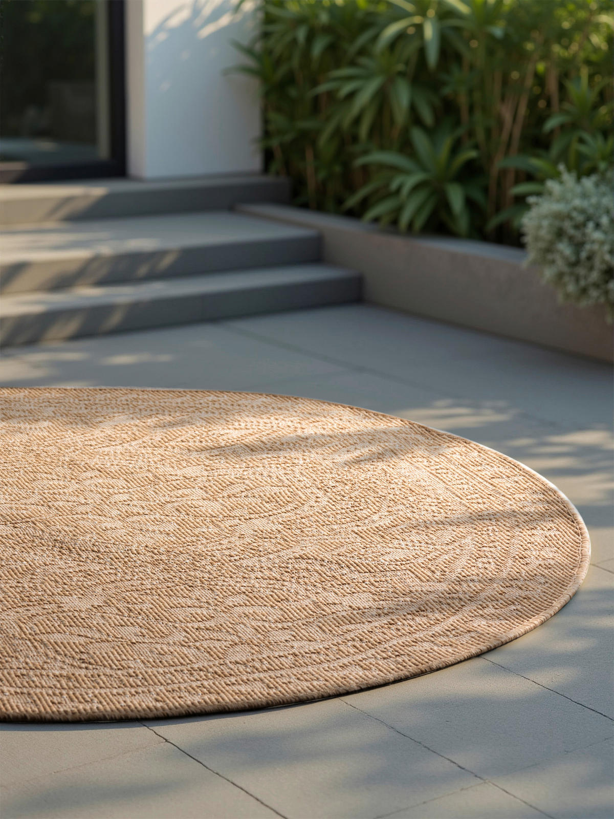 OUTDOORTEPPICH 160 cm Duet Sandfarben, Weiß  - Sandfarben/Weiß, Design, Kunststoff (160cm) - Hanse Home